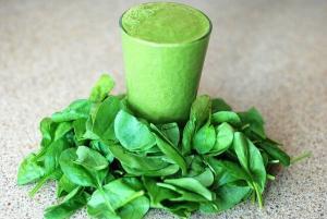 spinach, rich in iron