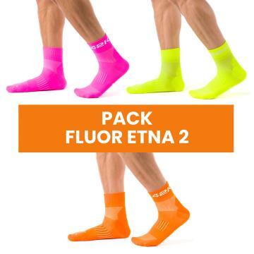 Pacote de meias running ETNA2 Flúor 14cm