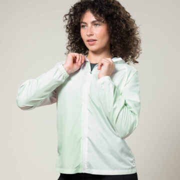 Chaqueta cortavientos running mujer GLIDE Green