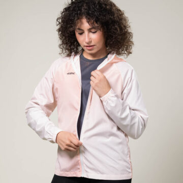 Chaqueta cortavientos running mujer GLIDE Orange