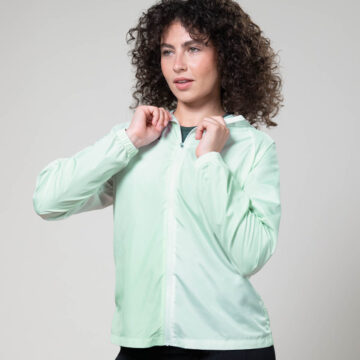 Chaqueta cortavientos running mujer GLIDE Green