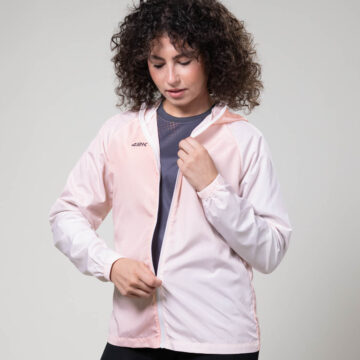 Chaqueta cortavientos running mujer GLIDE Orange